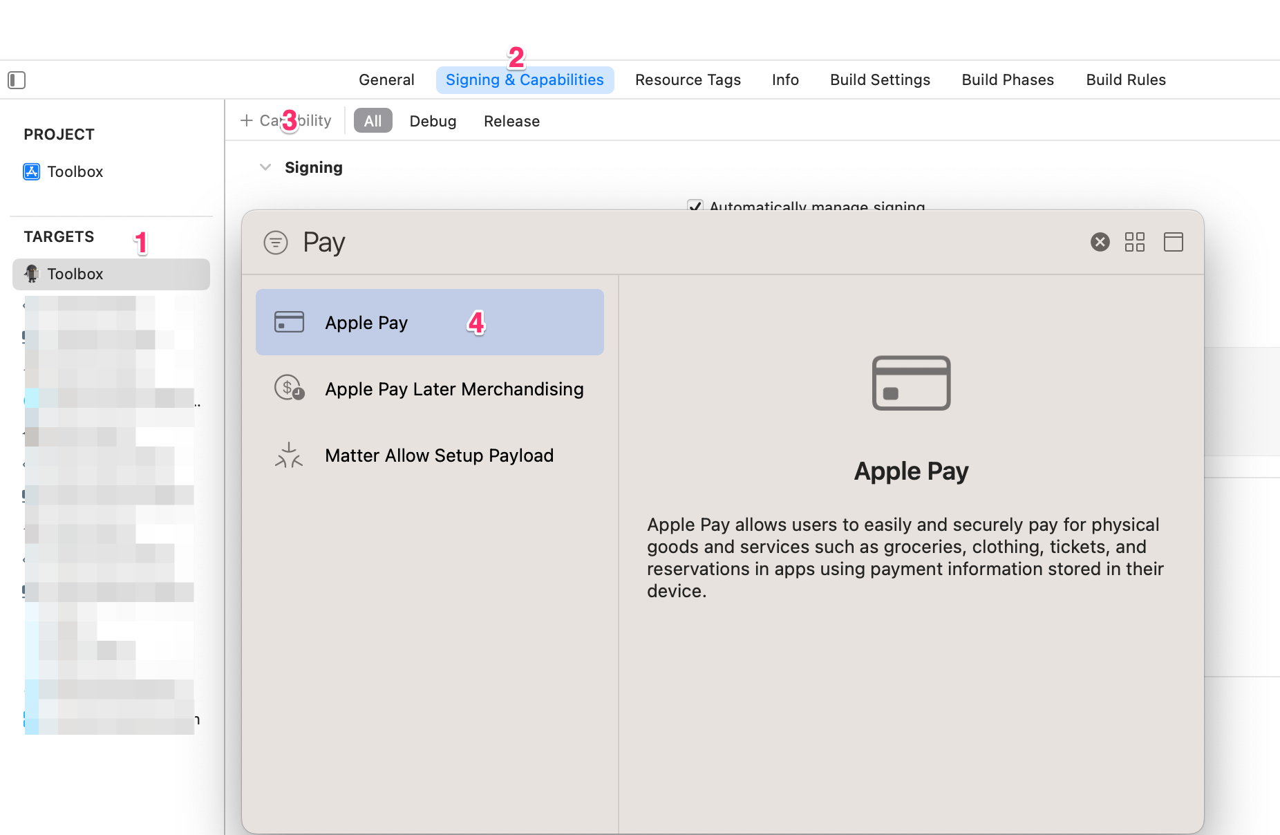 Add Apple Pay Capabilities